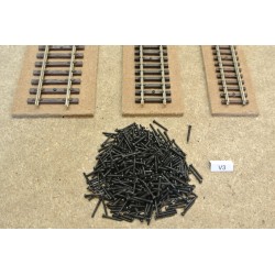V3/100, Micro screws for fastening of tracks H0, 1,2x10mm, black, roundhead, 100pcs
