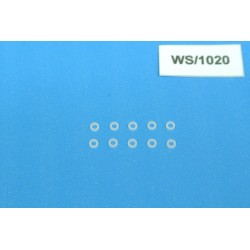 WS/1020, Insulating plastic washer white 1,0x2,0mm, t.0,30mm, 10pcs