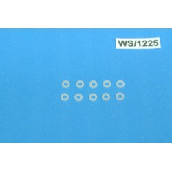 WS/1225, Insulating plastic washer white 1,2x2,5mm, t.0,30mm, 10pcs