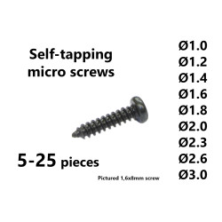 MS1 - Samořezné mikro-vruty pro modelářství, průměr 1,0-3,0mm, 5-25ks
