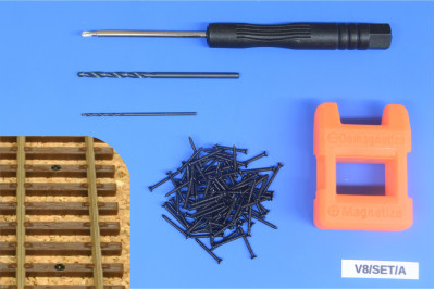 Track screwing kit N and TT, countersunk screws 1x10mm, 100pcs + accessories